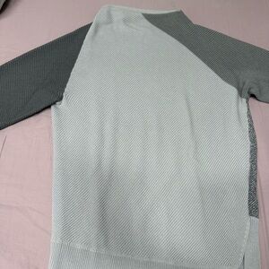 Club Monaco Gray Knit Sweater asymmetrical color block mock neck